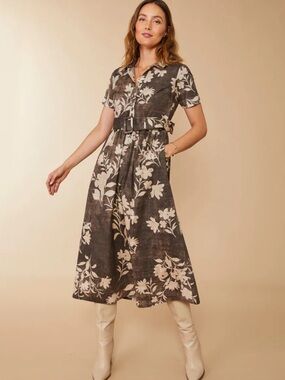 SPARTINA | MARYANN POPLIN MIDI DRESS nwot M